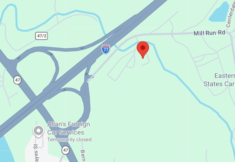 Map to 1837 Mill Run Rd